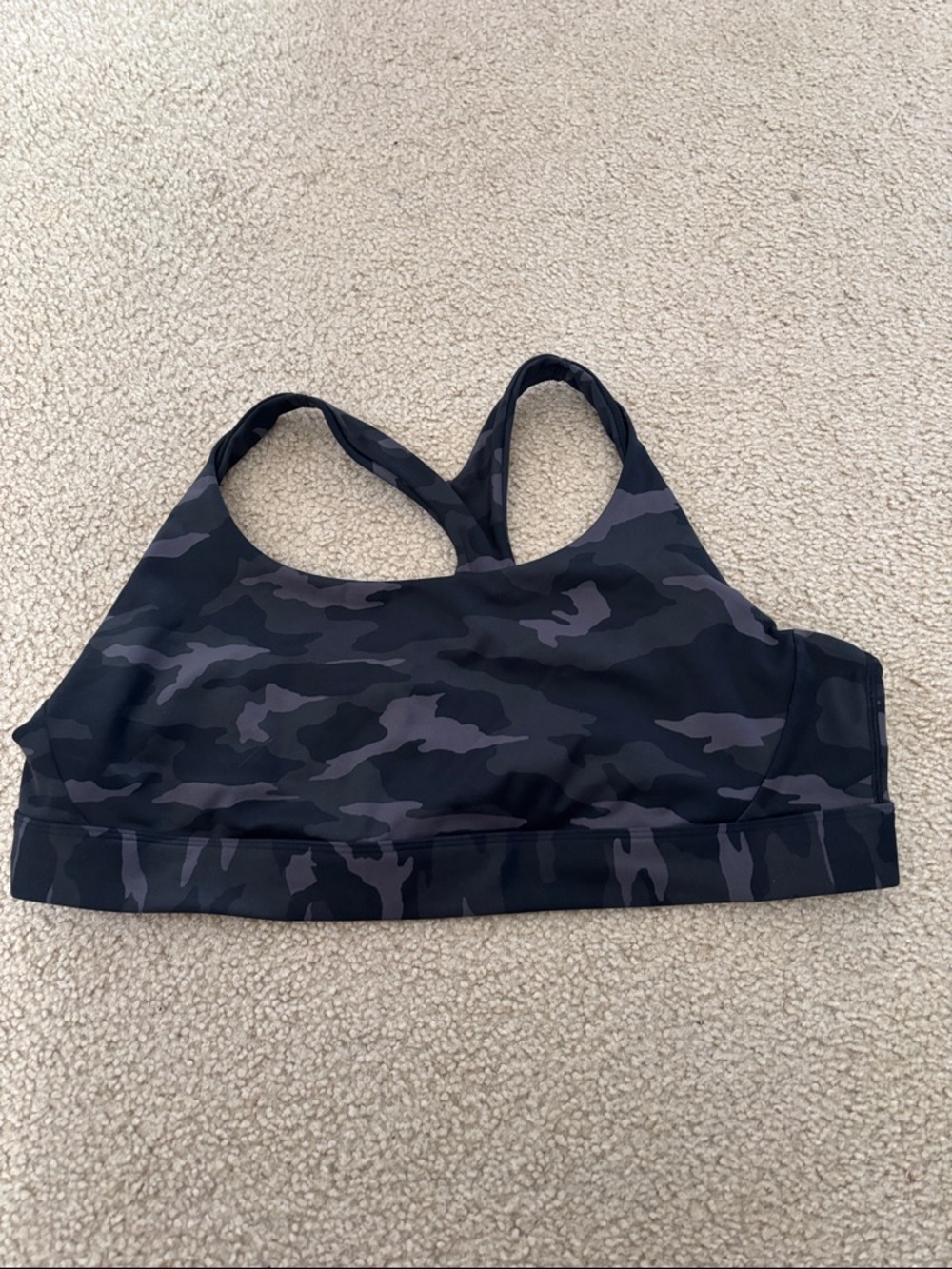Athleta Black Camouflage Racerback Sports Bra